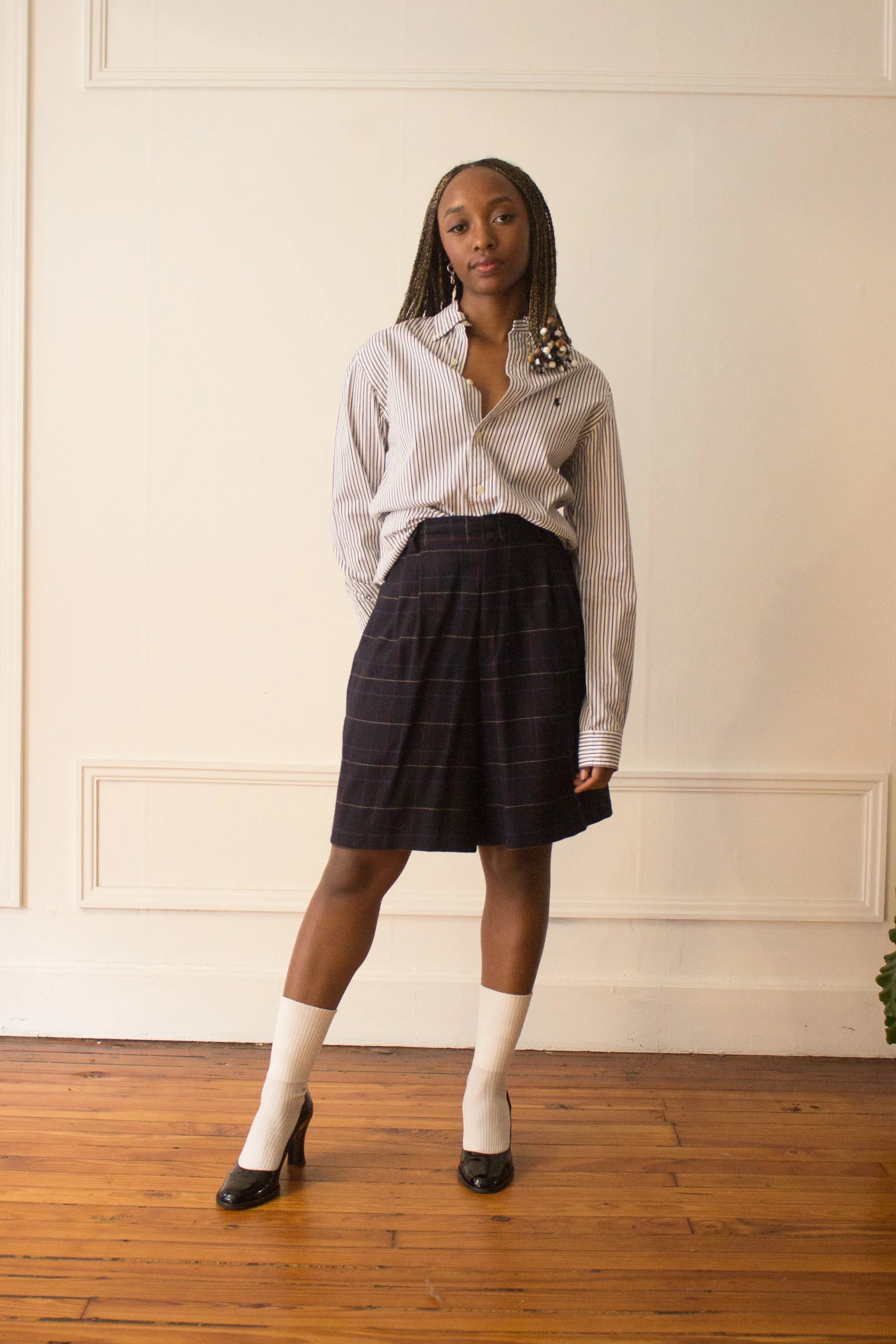 1980s Wool Plaid Culotte Shorts — Wayward Collection 1980s Wool Plaid Culotte Shorts — Wayward Collection